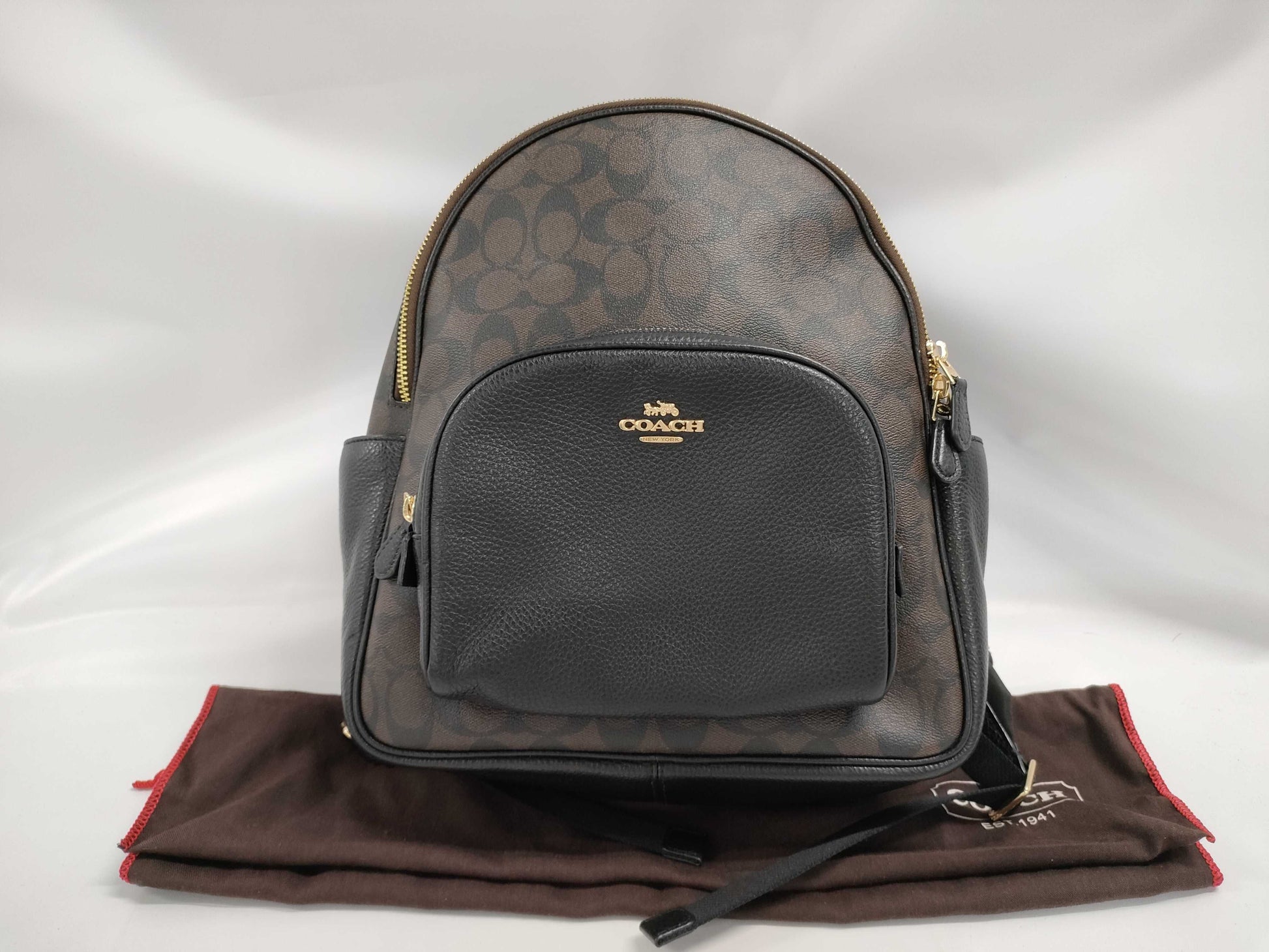 COACH Signature Brown-Black Backpack