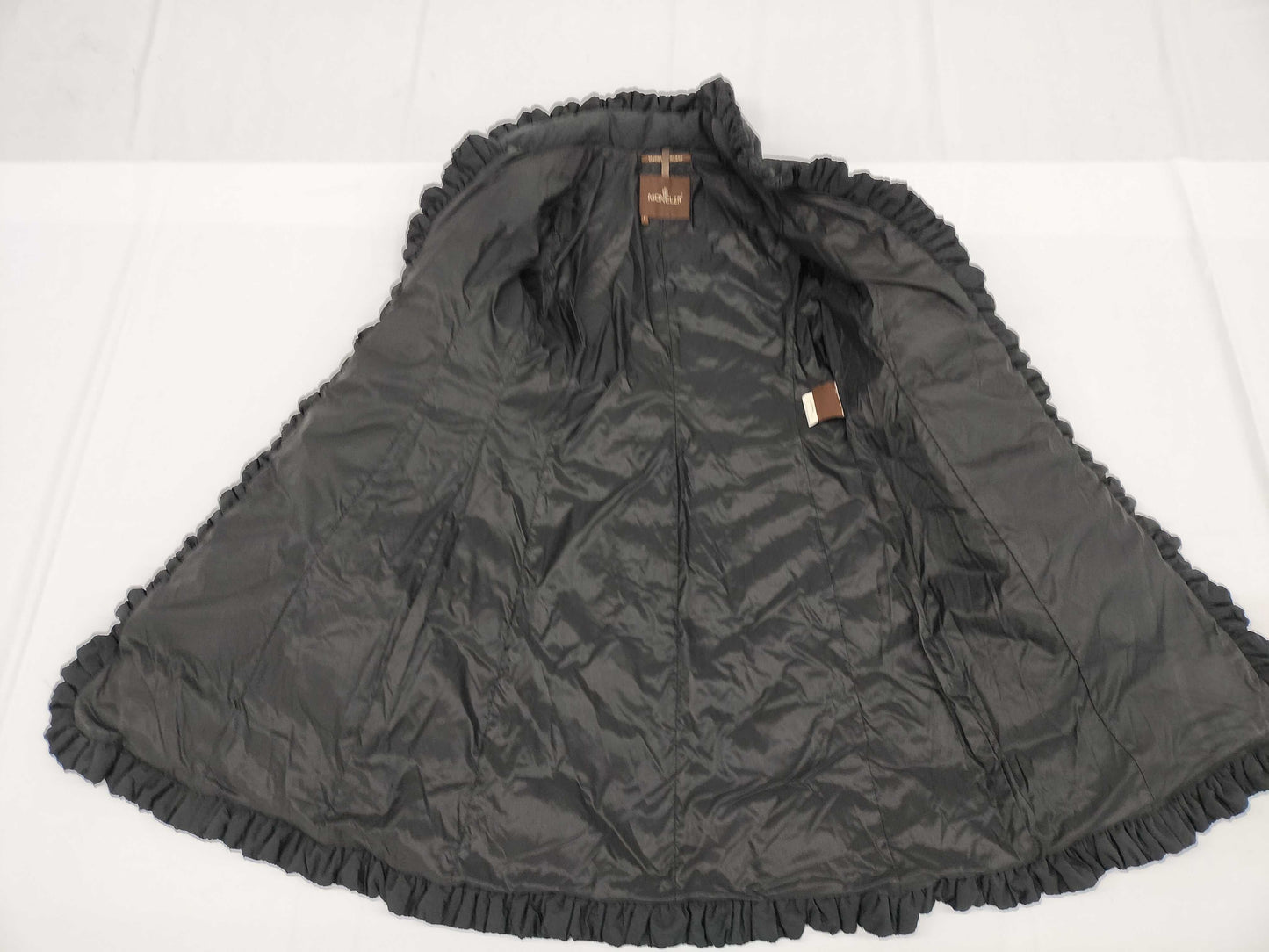 MONCLER Down Nylon Size 1 Black Ruffle Women's Jacket