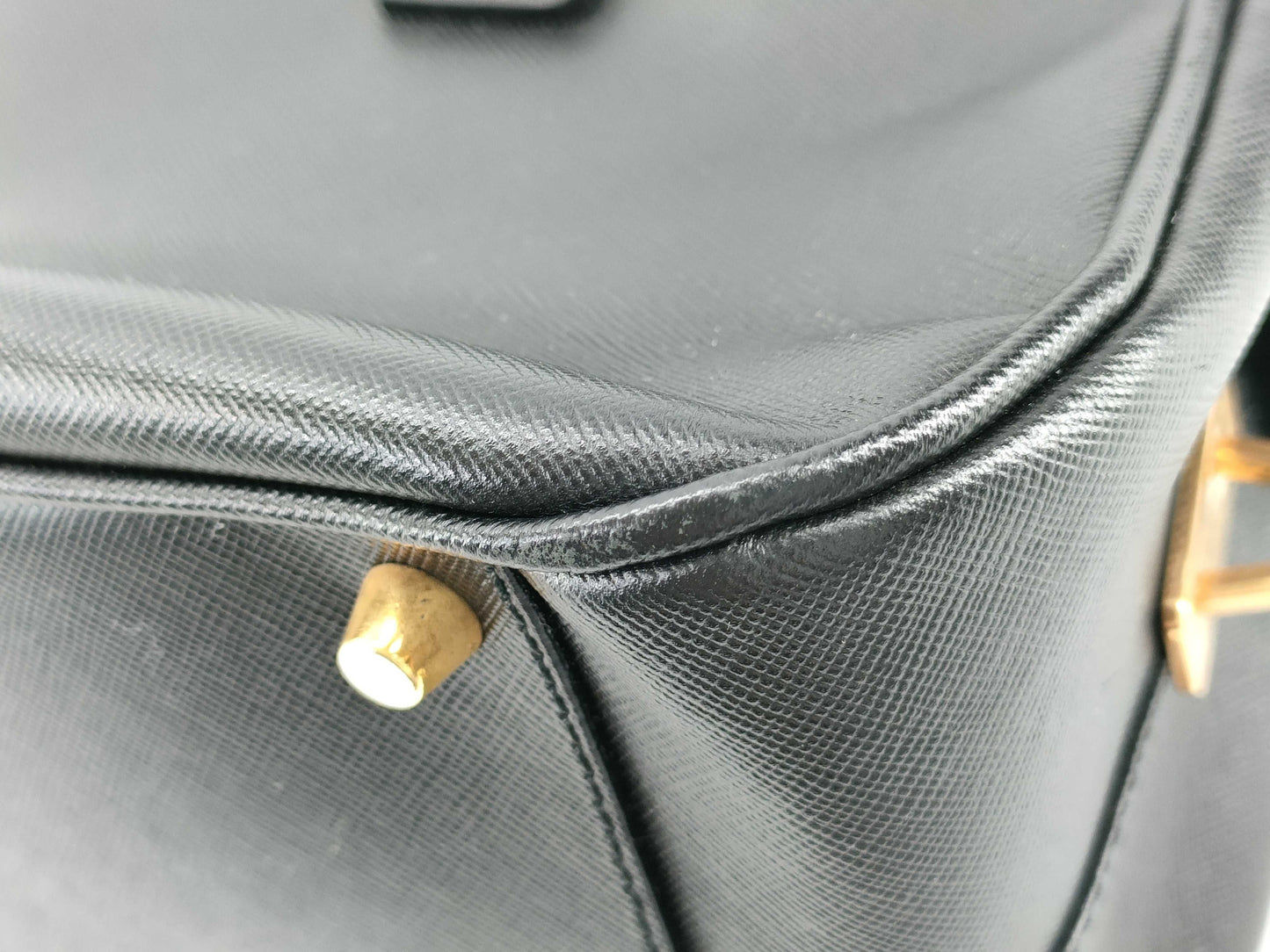 PRADA Prada Saffiano Leather Black Handbag