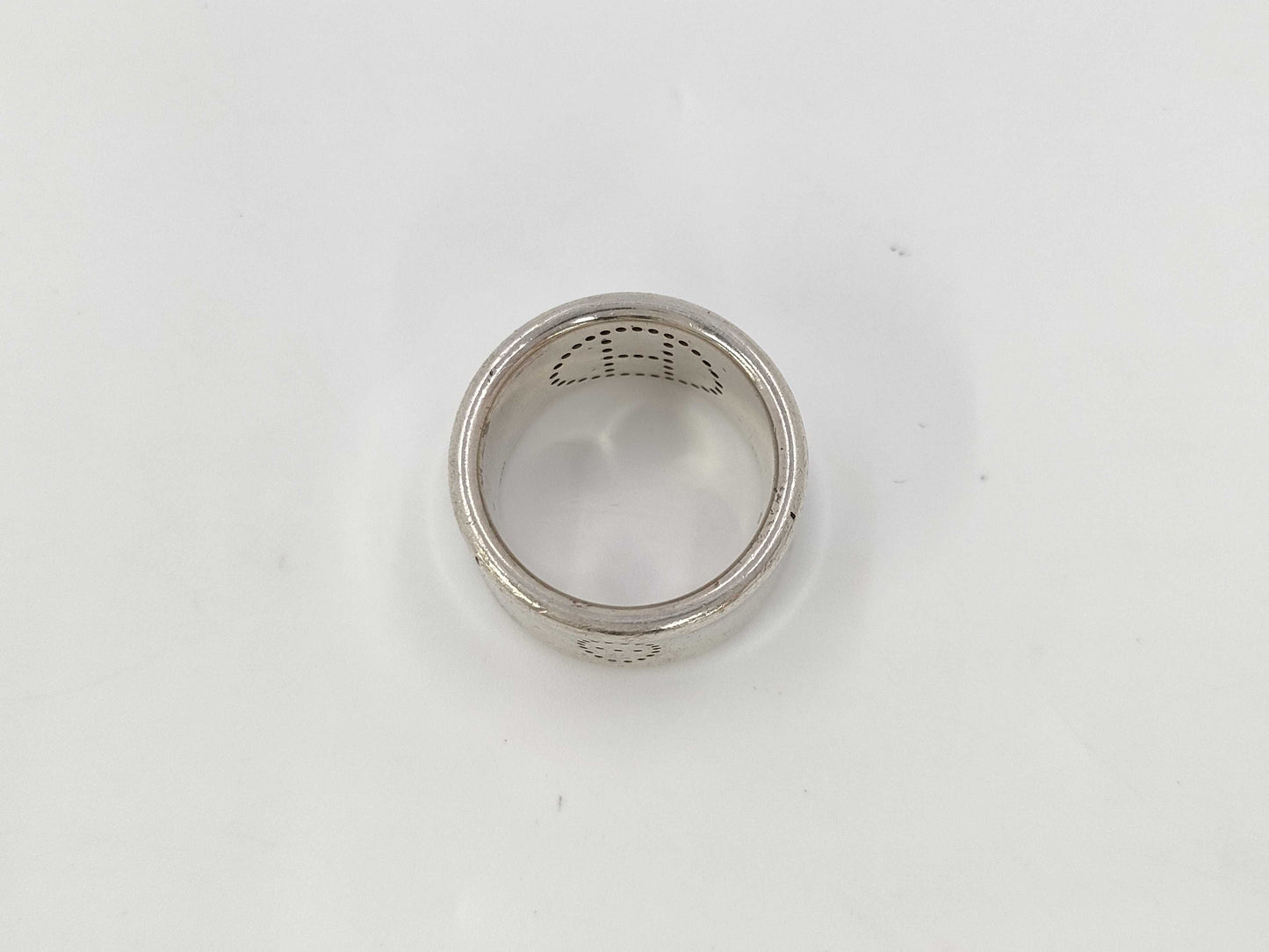 HERMES H Silver Ring 48 No. 8 Ring