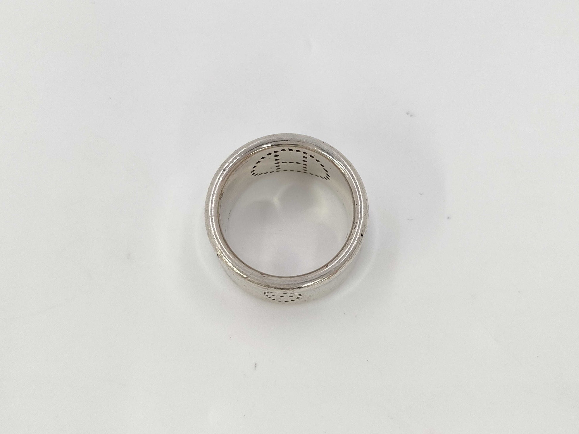 HERMES H Silver Ring 48 No. 8 Ring