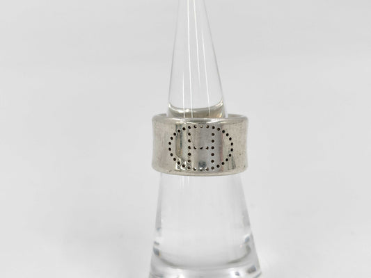 HERMES H Silver Ring 48 No. 8 Ring