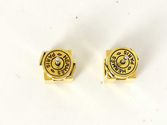 HERMES CAGE DE H H Cube Earrings