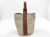 HERMES SaxoMM Canvas Beige/Brown Purse Bag
