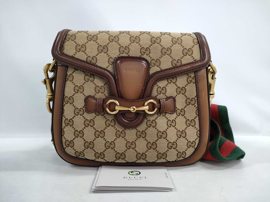 GUCCI GG Supreme Horsebit 1955 Shoulder Bag