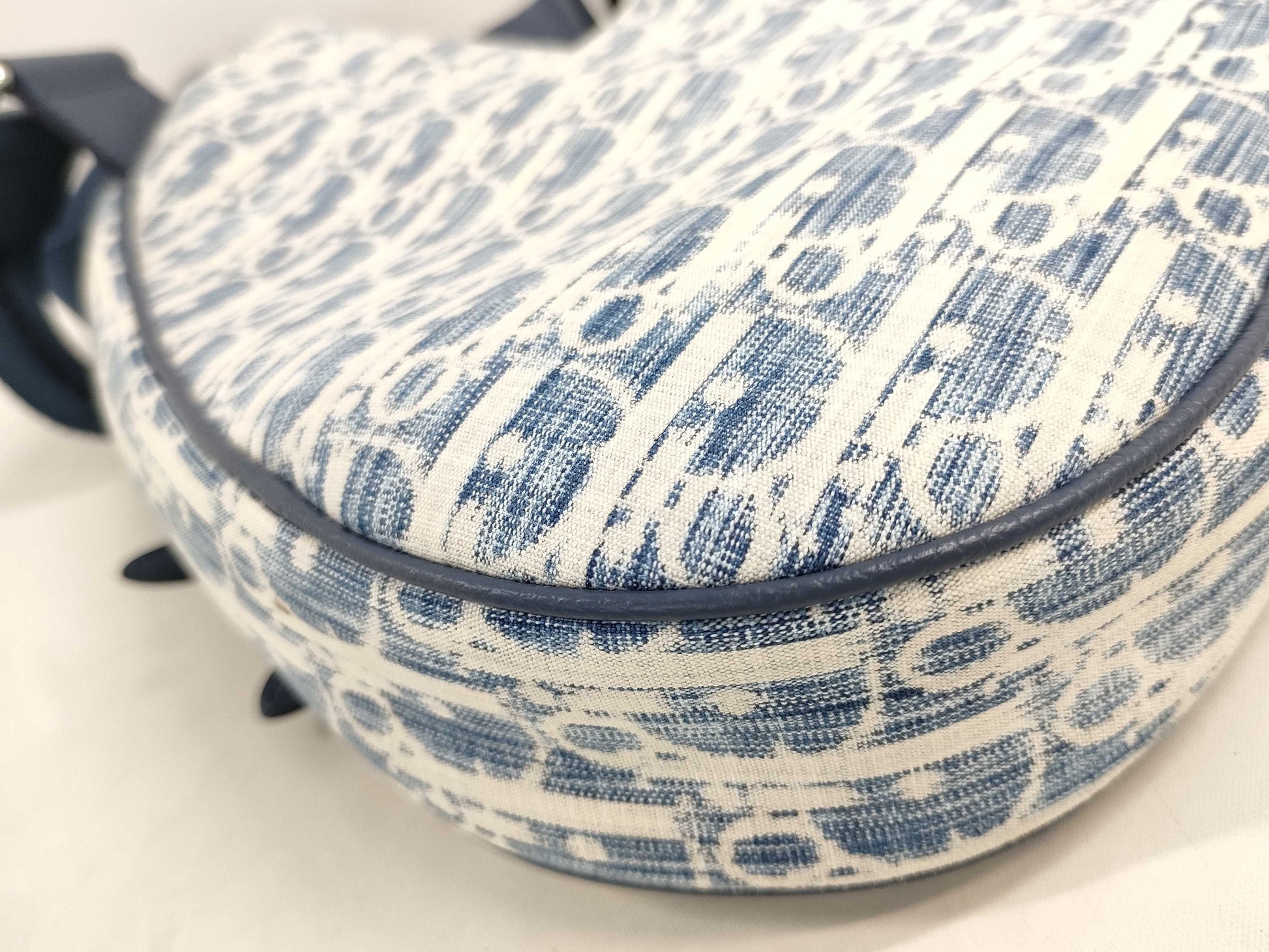 Dior Oblique Denim Saddle Shoulder Bag
