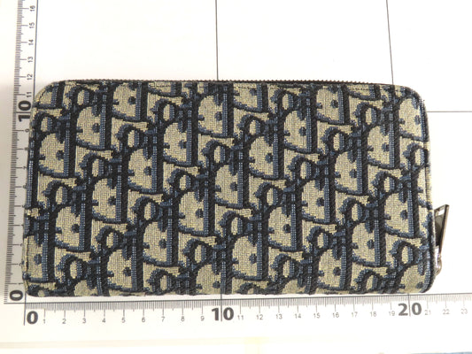 Dior Trotter Oblique Round Zip Long Wallet