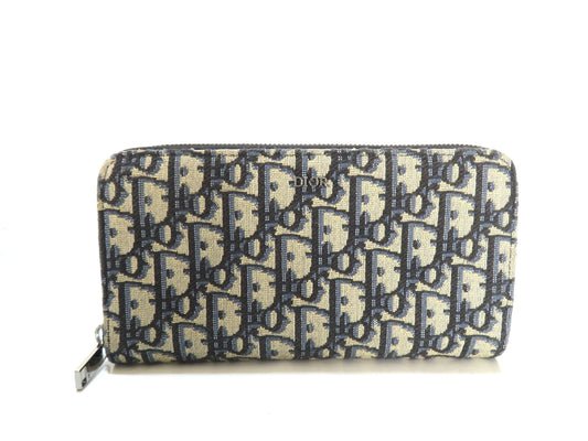 Dior Trotter Oblique Round Zip Long Wallet