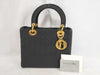Dior Lady Dior Cannage Medium Handbag in Gold Hardware and Black