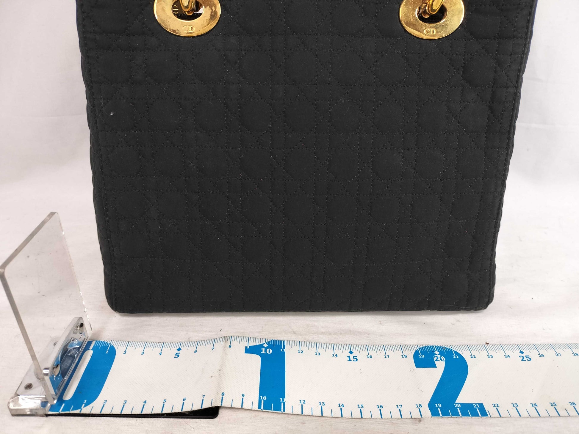 Dior Lady Dior Cannage Medium Handbag in Gold Hardware and Black