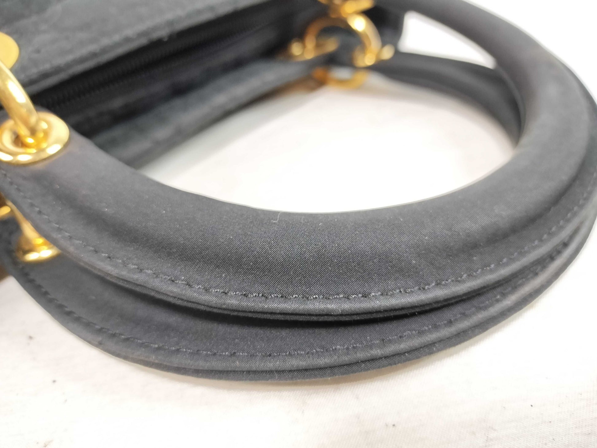 Dior Lady Dior Cannage Medium Handbag in Gold Hardware and Black