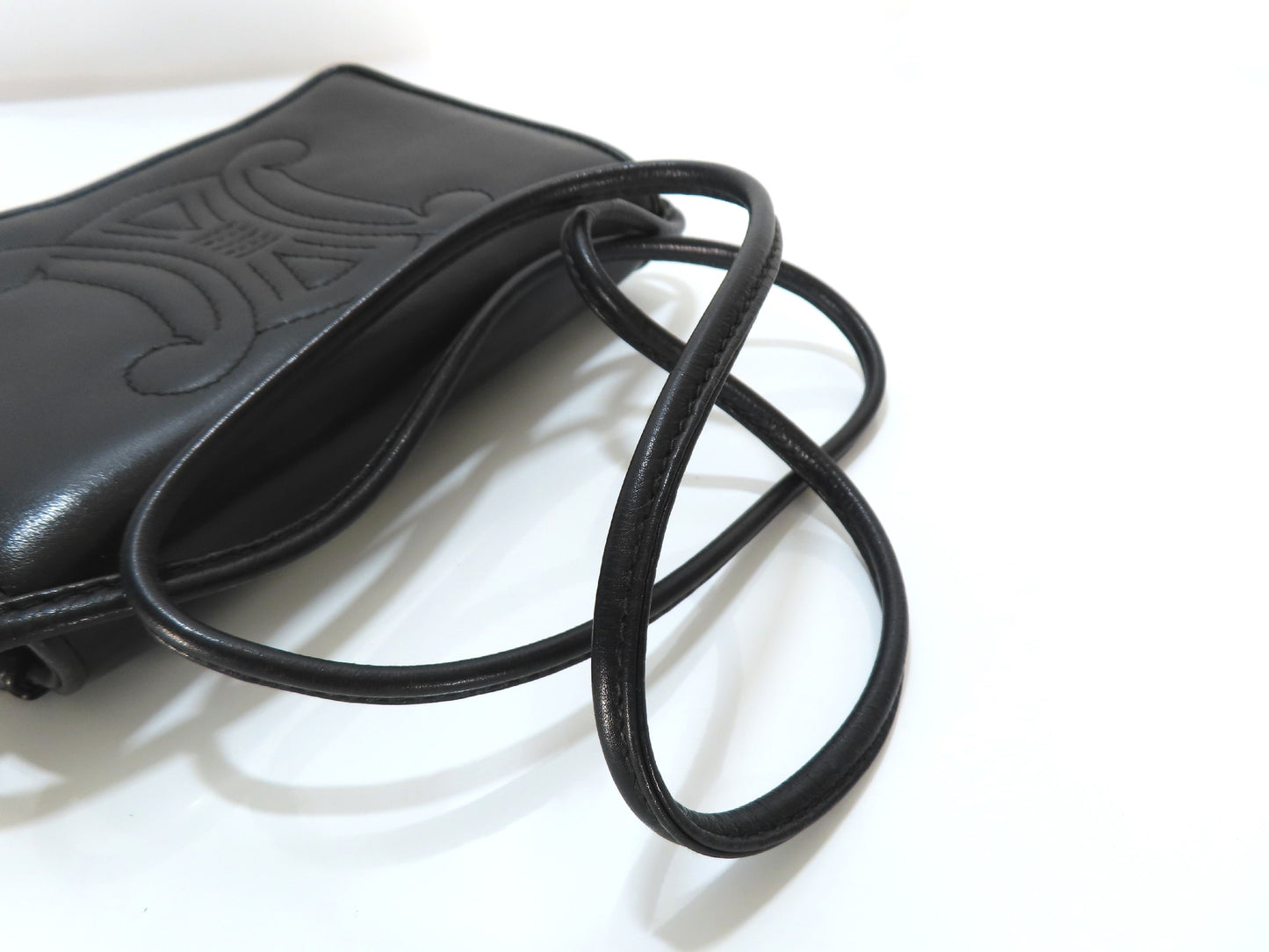 CELINE Triomphe Leather Shoulder Bag