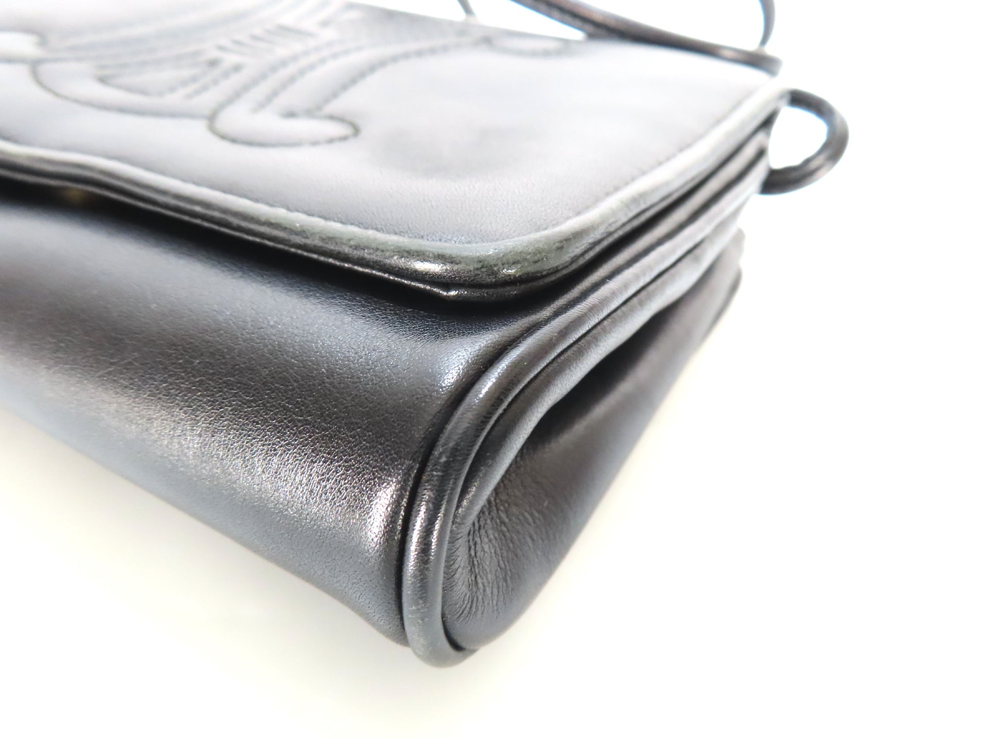 CELINE Triomphe Leather Shoulder Bag