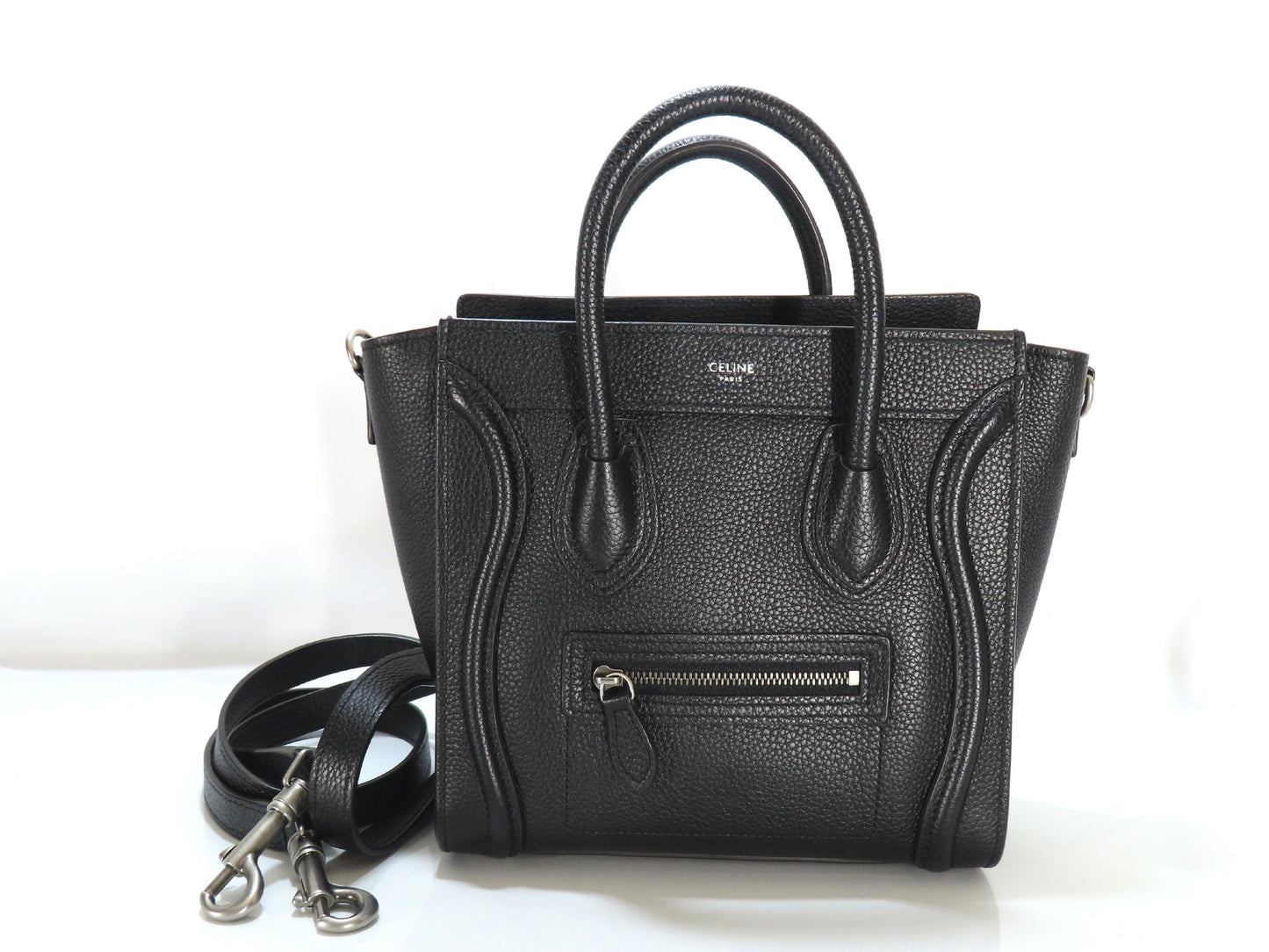 CELINE Luggage Nano Shopper in Drummed Calfskin, 2-Way Handbag