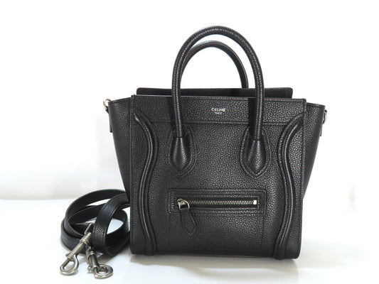 CELINE Luggage Nano Shopper in Drummed Calfskin, 2-Way Handbag