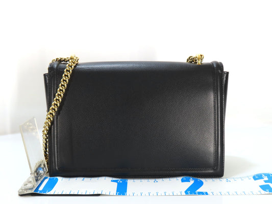 Salvatore Ferragamo Vara Chain Shoulder Bag in Black Leather