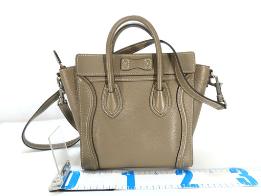 CELINE Luggage Nano Shopper in Drummed Calfskin, 2-Way Handbag