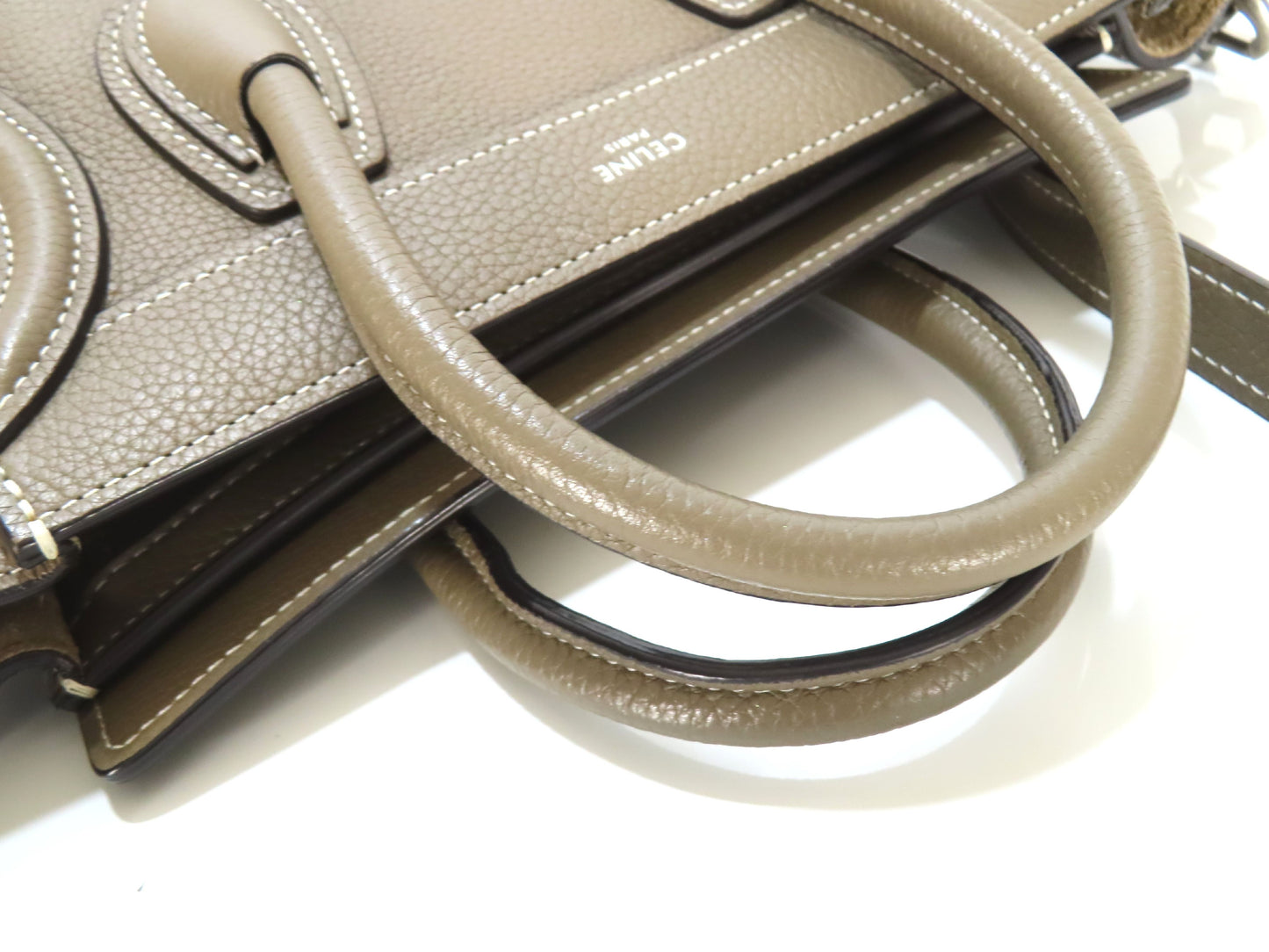 CELINE Luggage Nano Shopper in Drummed Calfskin, 2-Way Handbag