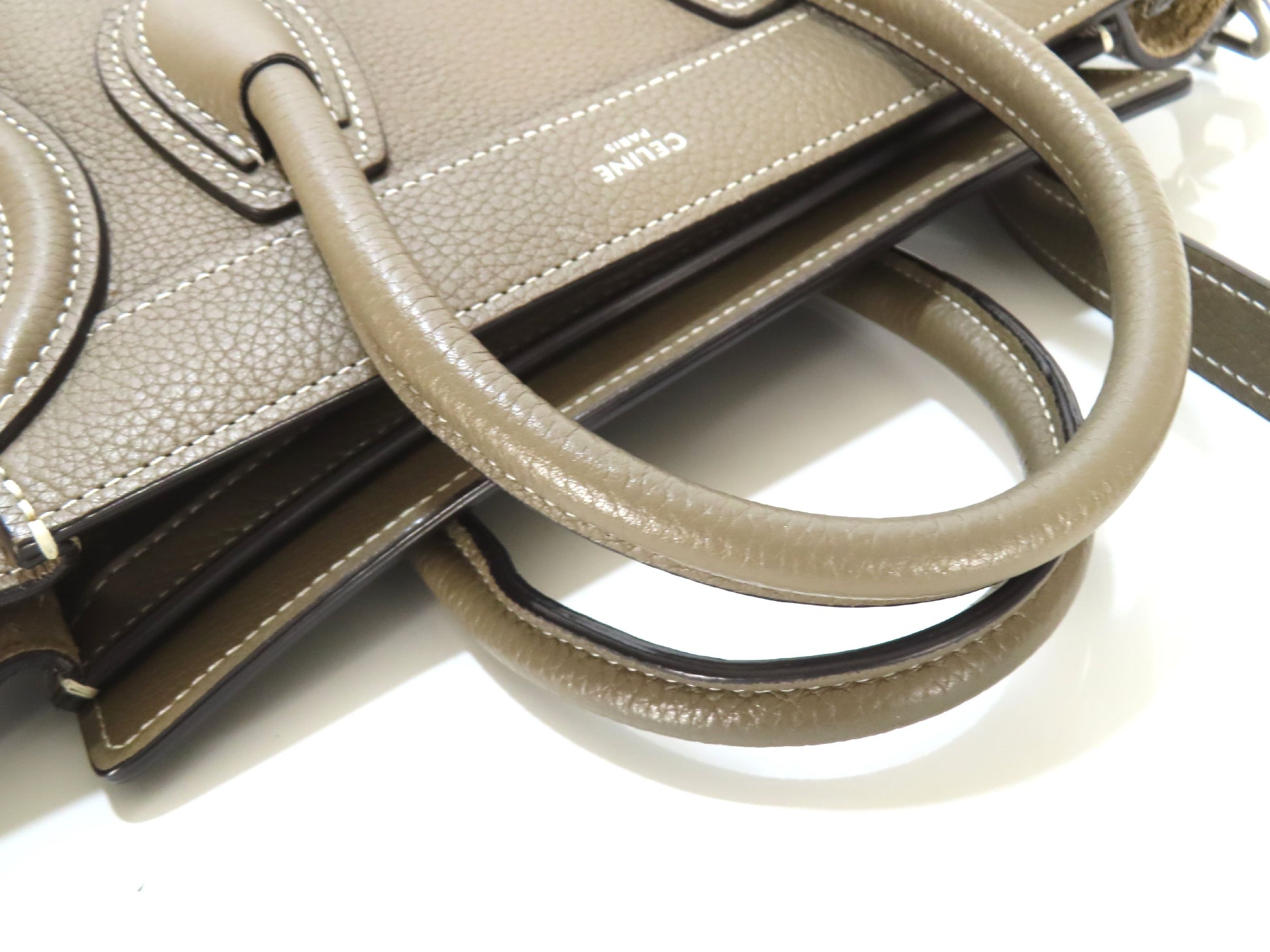CELINE Luggage Nano Shopper in Drummed Calfskin, 2-Way Handbag