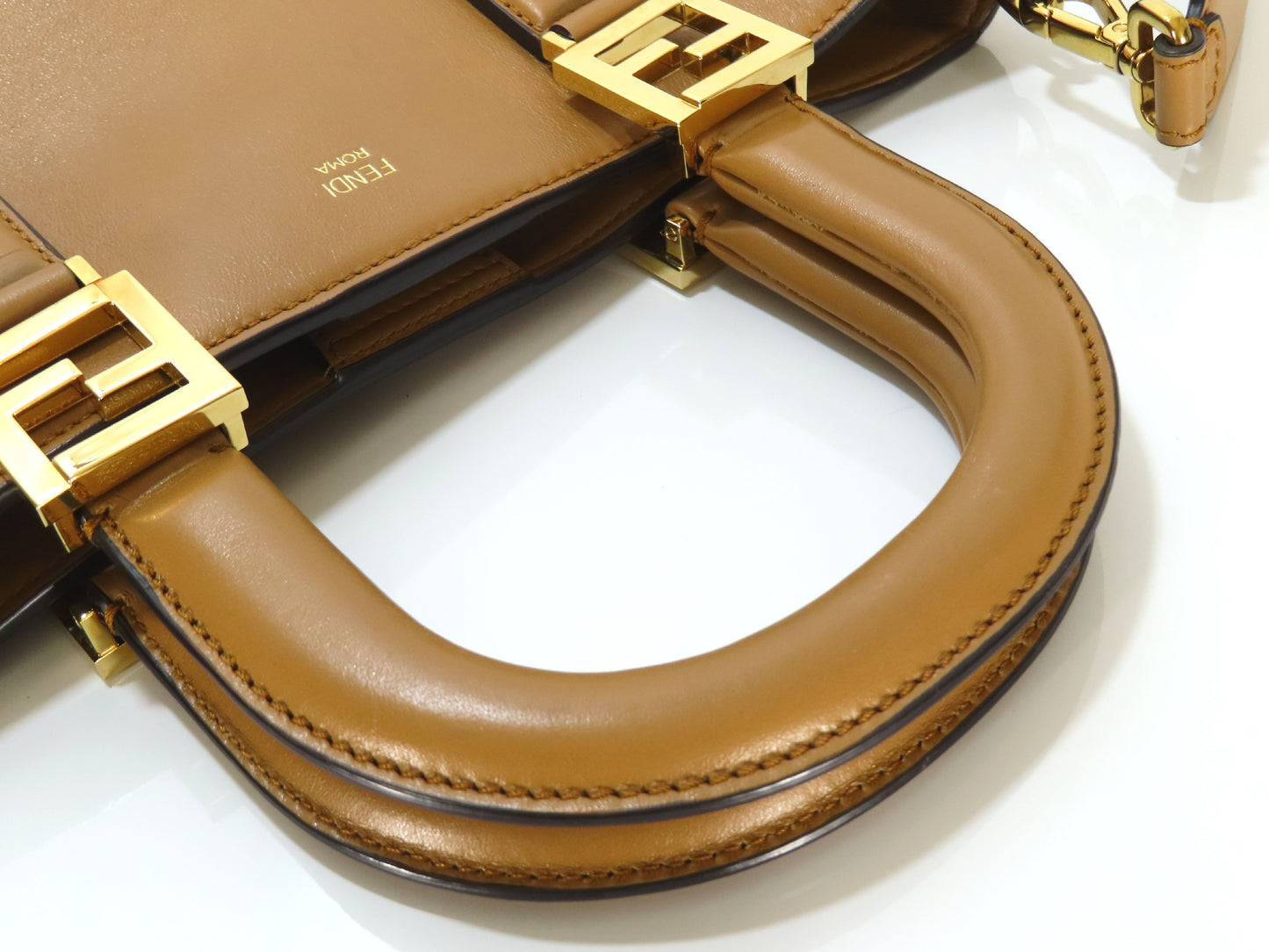 FENDI FF Tote Small 2-Way Handbag Black 8BH367 Handbag