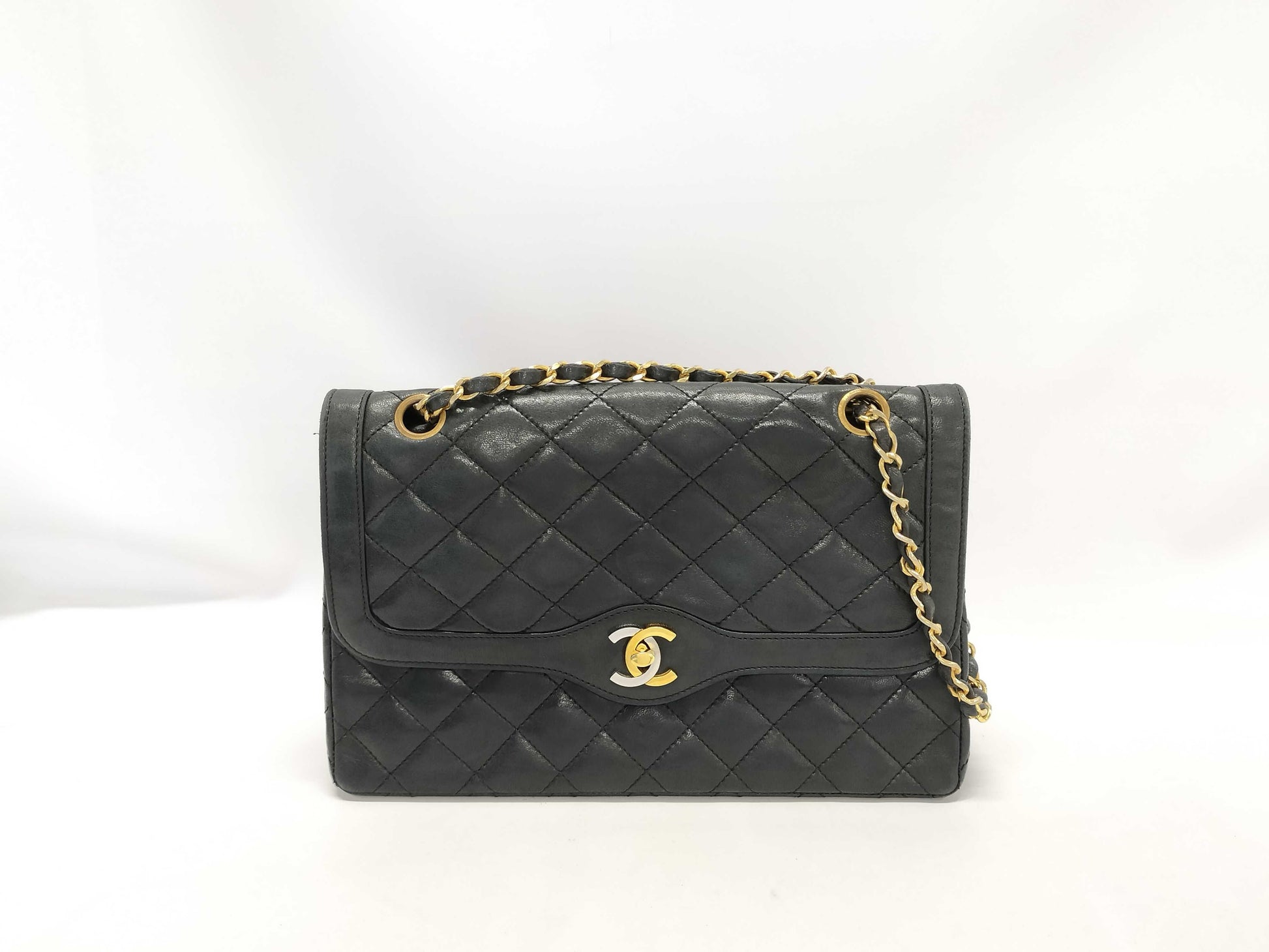 CHANEL Matelasse Lambskin Paris Limited Edition Chain Shoulder Bag