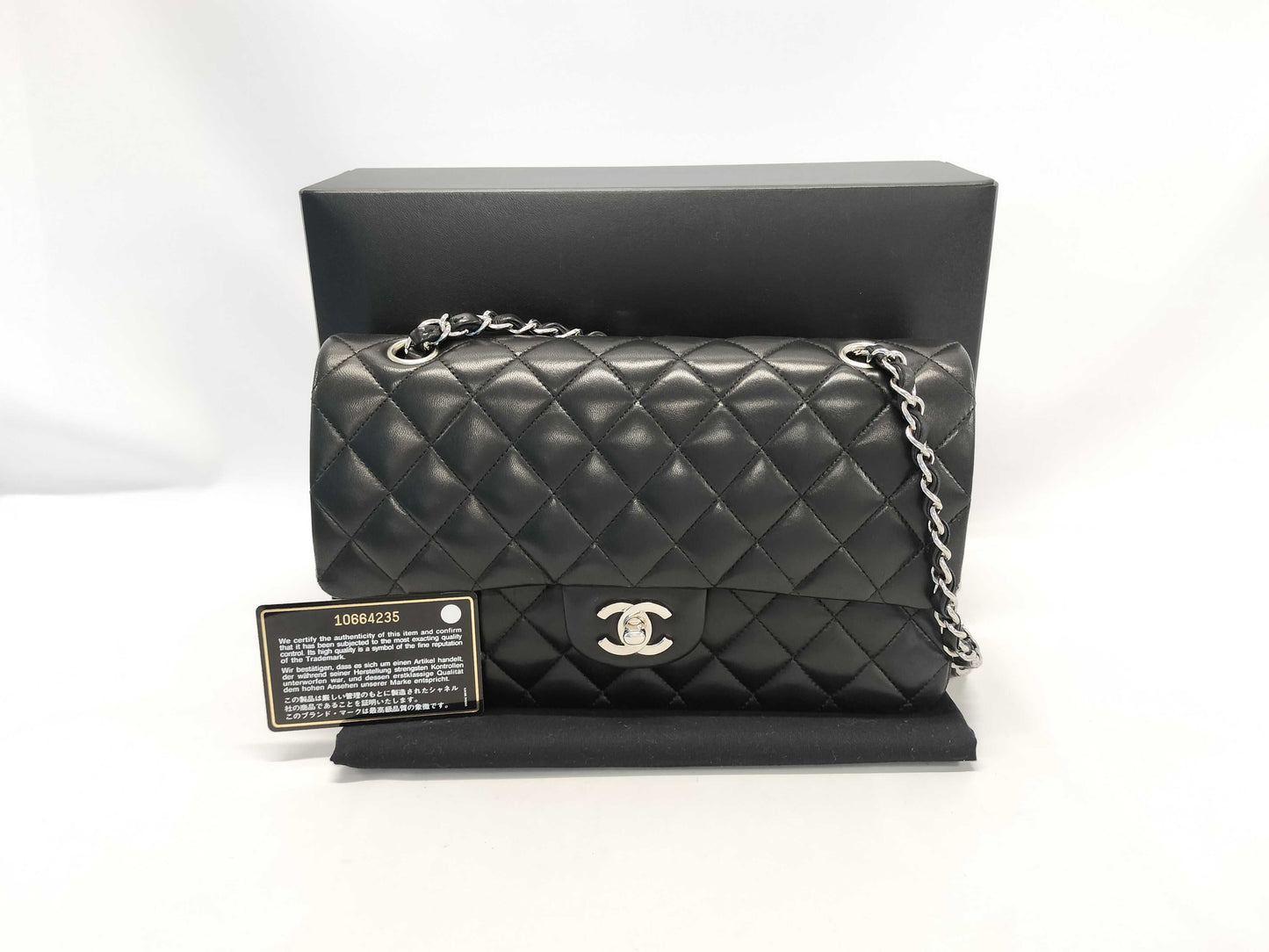 CHANEL Lambskin Matelasse Double Flap Chain Shoulder Bag