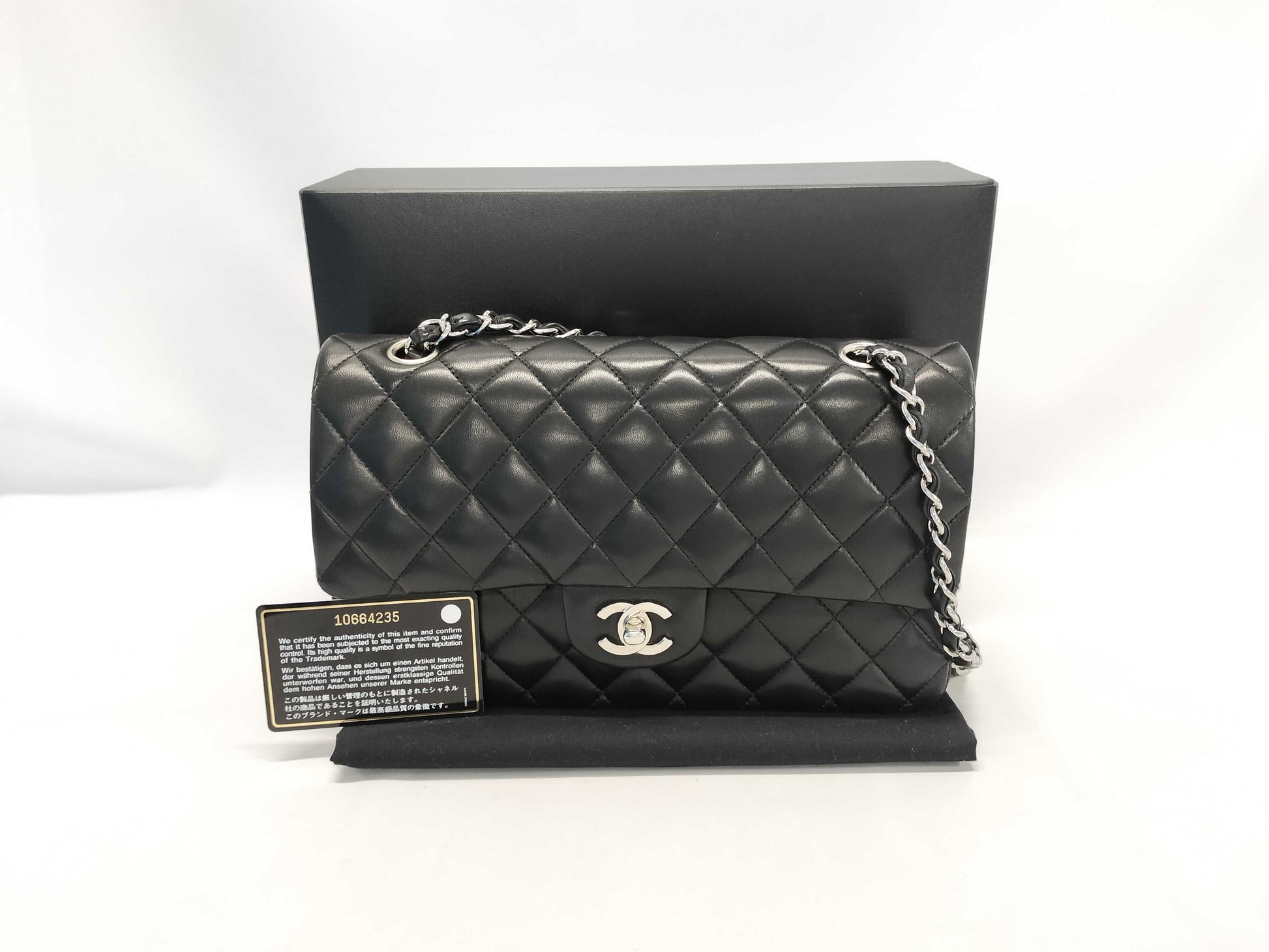 CHANEL Lambskin Matelasse Double Flap Chain Shoulder Bag