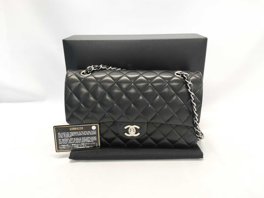 CHANEL Lambskin Matelasse Double Flap Chain Shoulder Bag