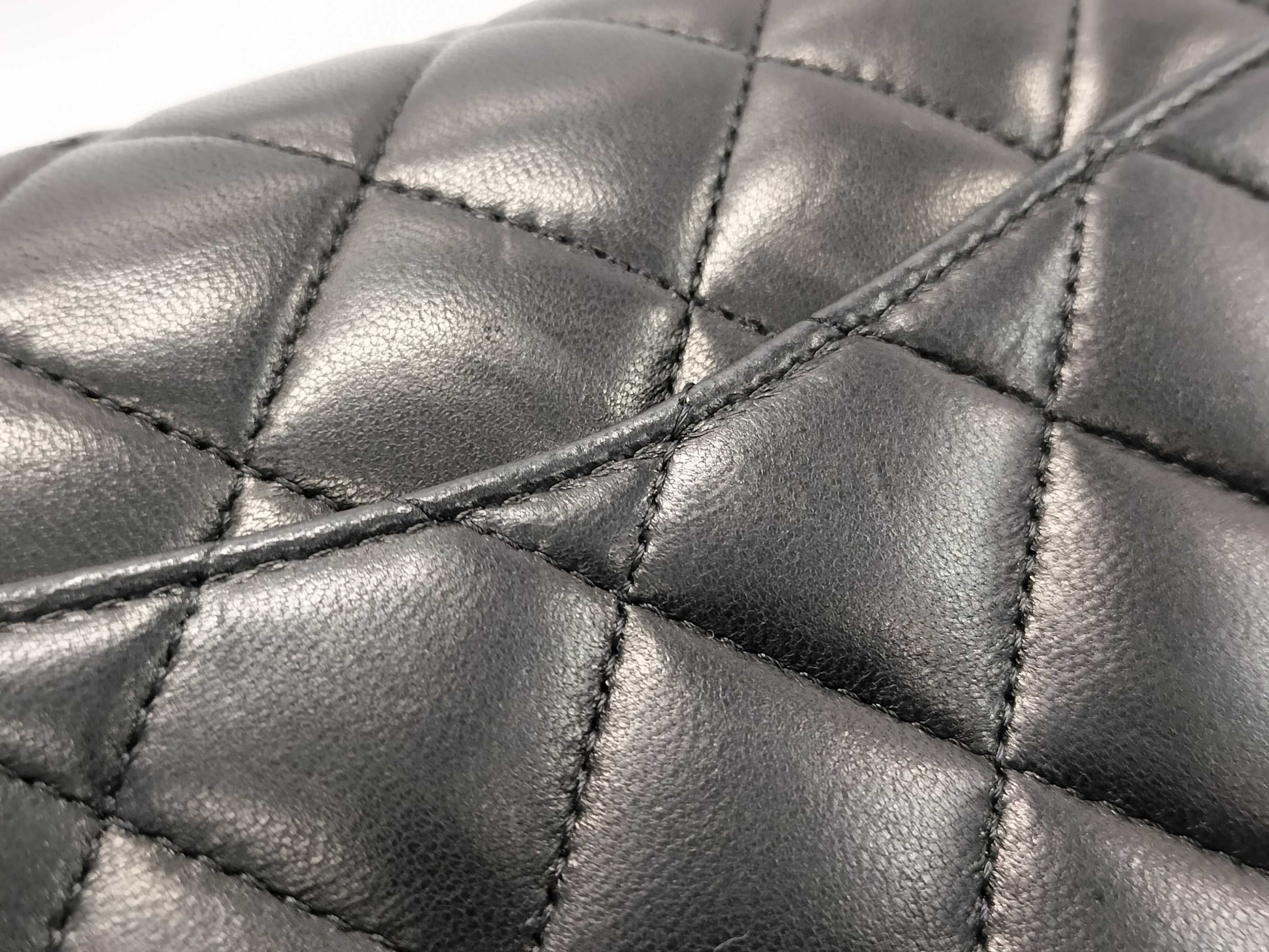 CHANEL Lambskin Matelasse Double Flap Chain Shoulder Bag