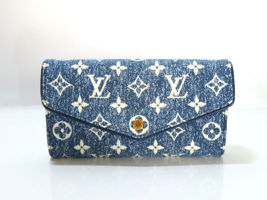 LOUIS VUITTON Monogram Denim M81183 RFID Jacquard Portefeuille Sarah Wallet