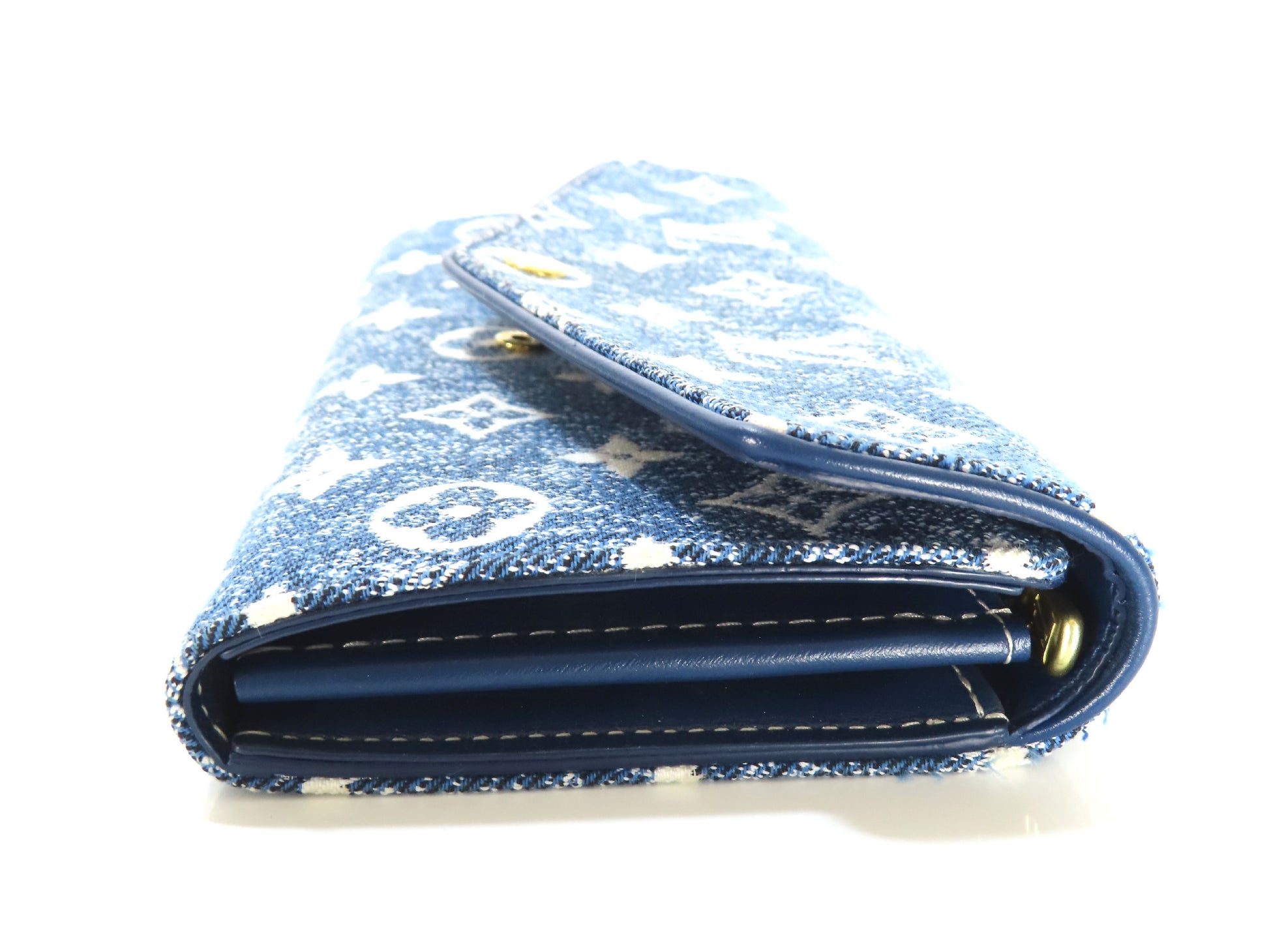 LOUIS VUITTON Monogram Denim M81183 RFID Jacquard Portefeuille Sarah Wallet