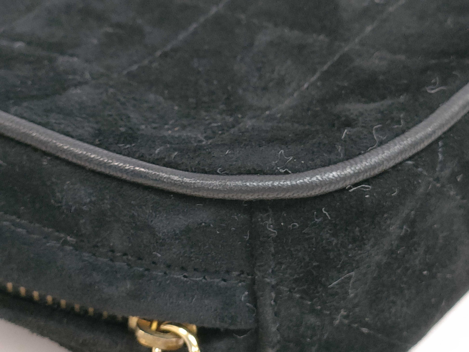 CHANEL Suede Fringe Chain Shoulder Bag