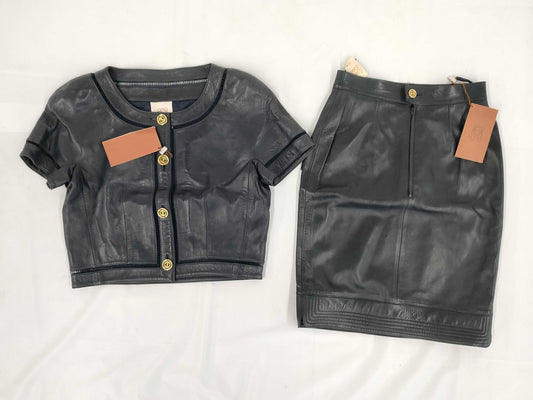 LOEWE Unused LOEWE Gold Button Openwork Design Short Sleeve Size 40 Other Apparel