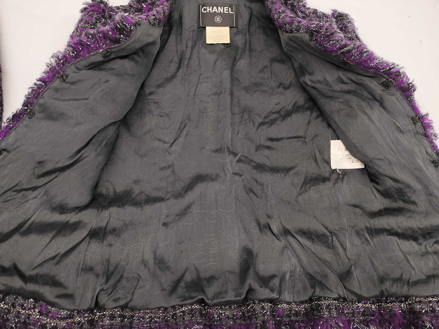 CHANEL 03A Chanel Purple Black Wool Set 38 Other Apparel