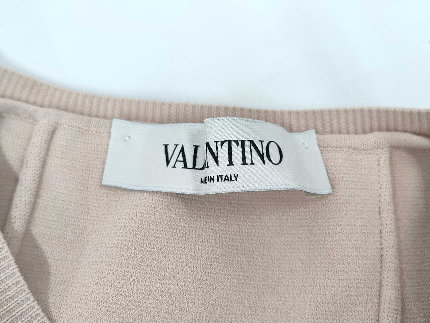 VALENTINO Sleeveless Knit Dress Ruffled Pink Beige Made in Italy Dress