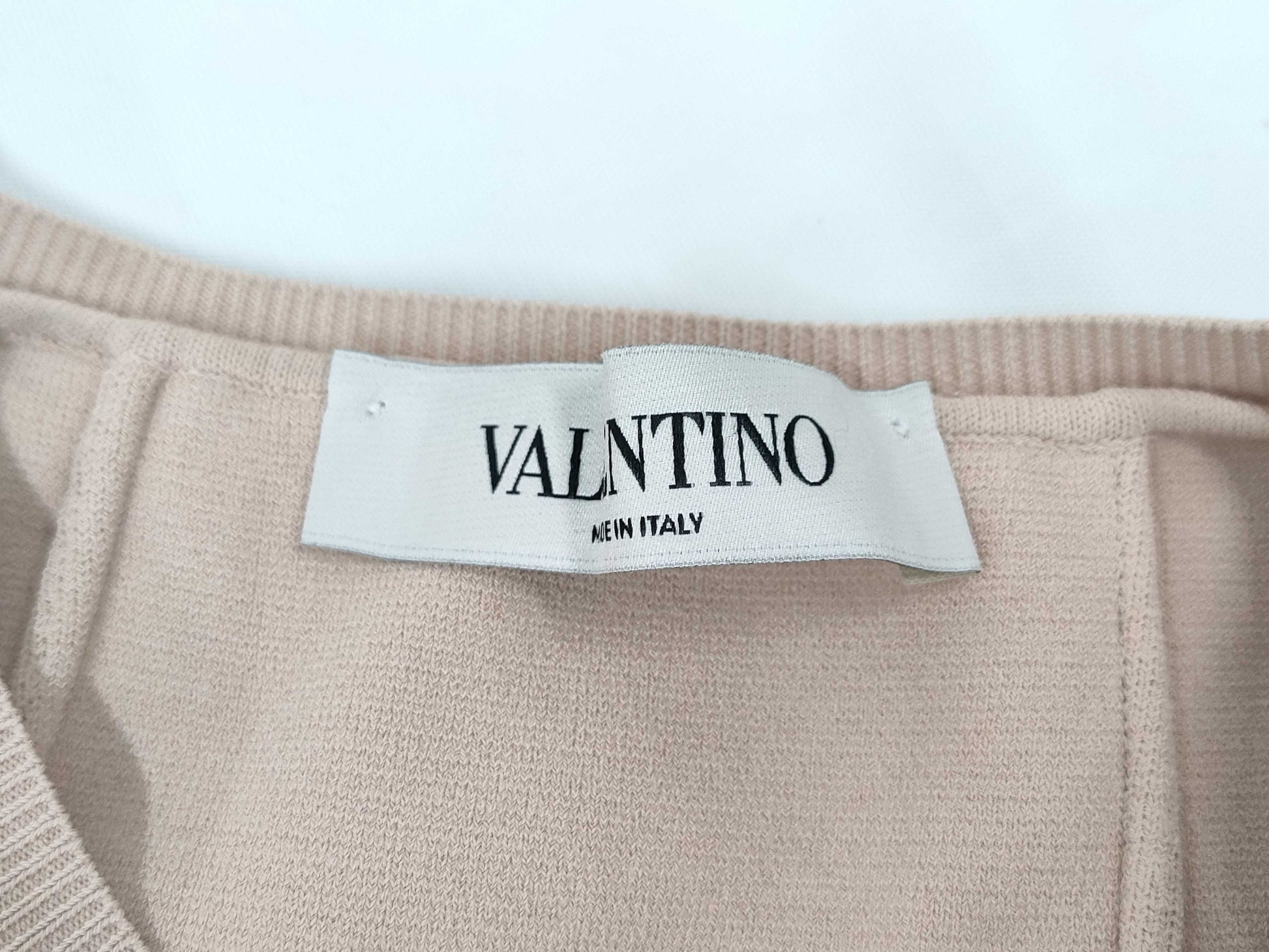 VALENTINO Sleeveless Knit Dress Ruffled Pink Beige Made in Italy Dress