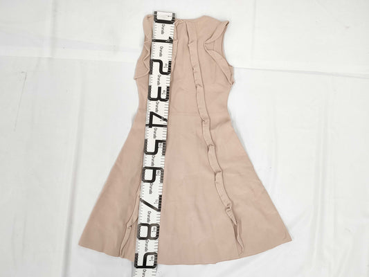 VALENTINO Sleeveless Knit Dress Ruffled Pink Beige Made in Italy Dress