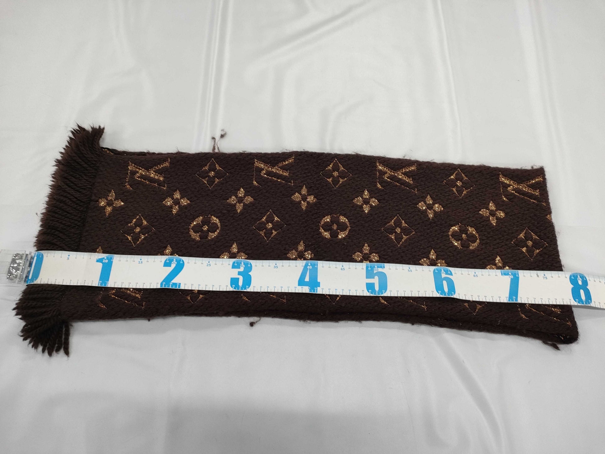 LOUIS VUITTON LOUISVUITTON Echar Logomania Shine Brown Scarf