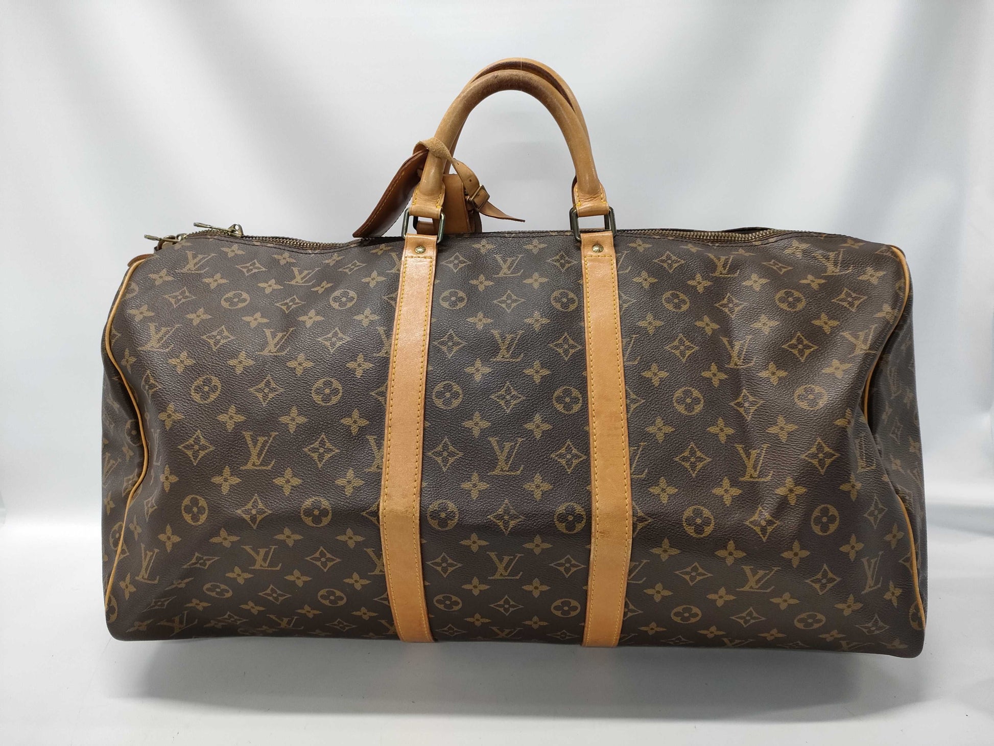 LOUIS VUITTON LOUISVUITTN Monogram Keepall 55 M41424 851 Brown Boston Bag