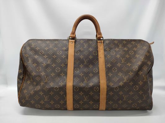 LOUIS VUITTON LOUISVUITTON Monogram Keepall 55 Boston Bag M41424 MI884 Handle Binder/Name Tag Boston Bag