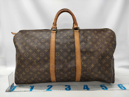 LOUIS VUITTON LOUISVUITTON Monogram Keepall 55 Boston Bag M41424 MI884 Handle Binder/Name Tag Boston Bag