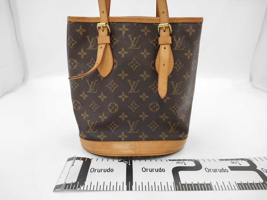 LOUIS VUITTON LOUISVUITTON Monogram Petit Bucket PM M42238 Tote Bag