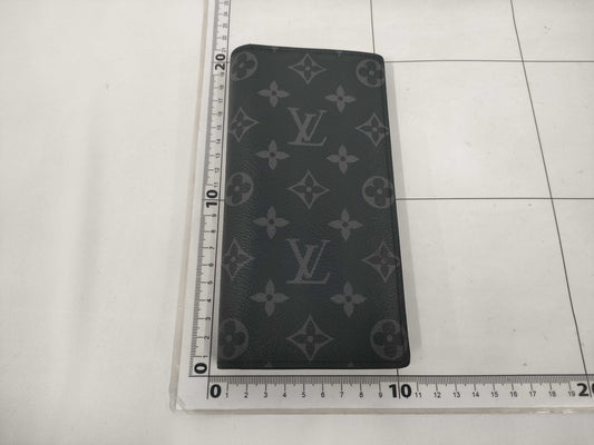 LOUIS VUITTON Monogram Eclipse Portefeuille Brazza Wallet M61697 RFID Box Wallet