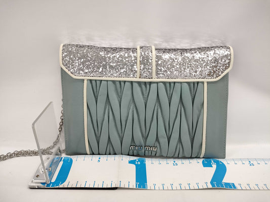 Miu Miu Matelasse Leather 5NF001 Mint Green Shoulder Bag