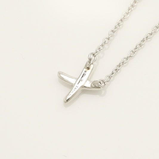 Tiffany & Co. Mini Kiss Cross Paloma Picasso Necklace in 925 Sterling Silver, 12.7g