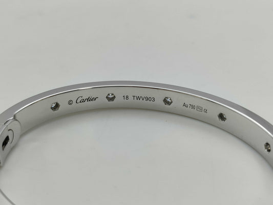 Cartier Love Breath #18 Full Paved Diamond WG AU750 48.1g Bracelet Bangle