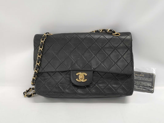 CHANEL Matelasse Double Flap Shoulder Bag with Sticker and Card