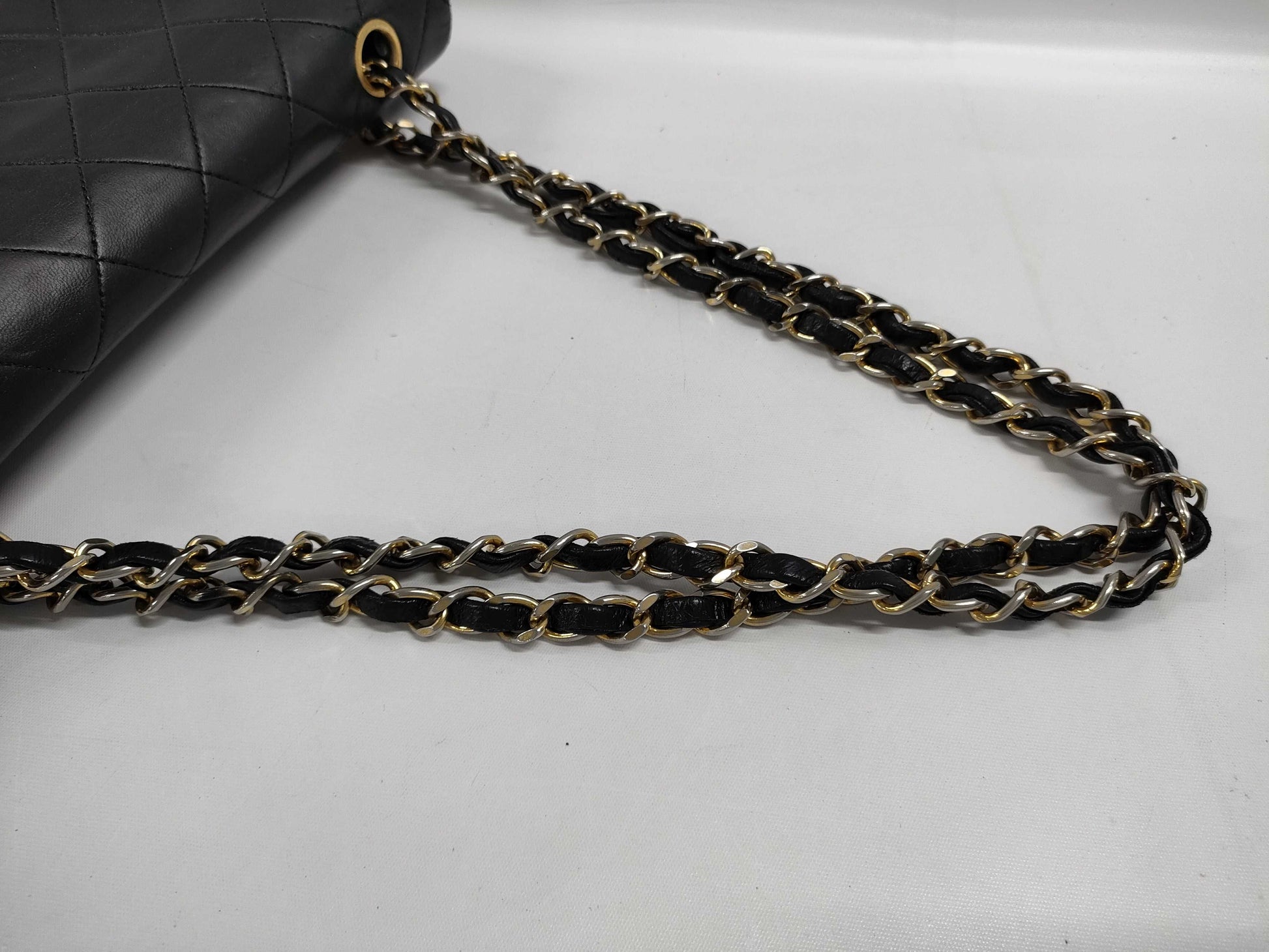 CHANEL Matelasse Double Flap Shoulder Bag with Sticker and Card