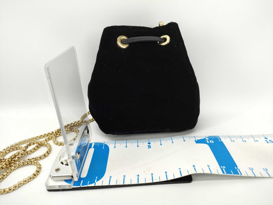 PRADA Prada Shoulder Bag Chain Velvet Black 1NR016 Shoulder Bag