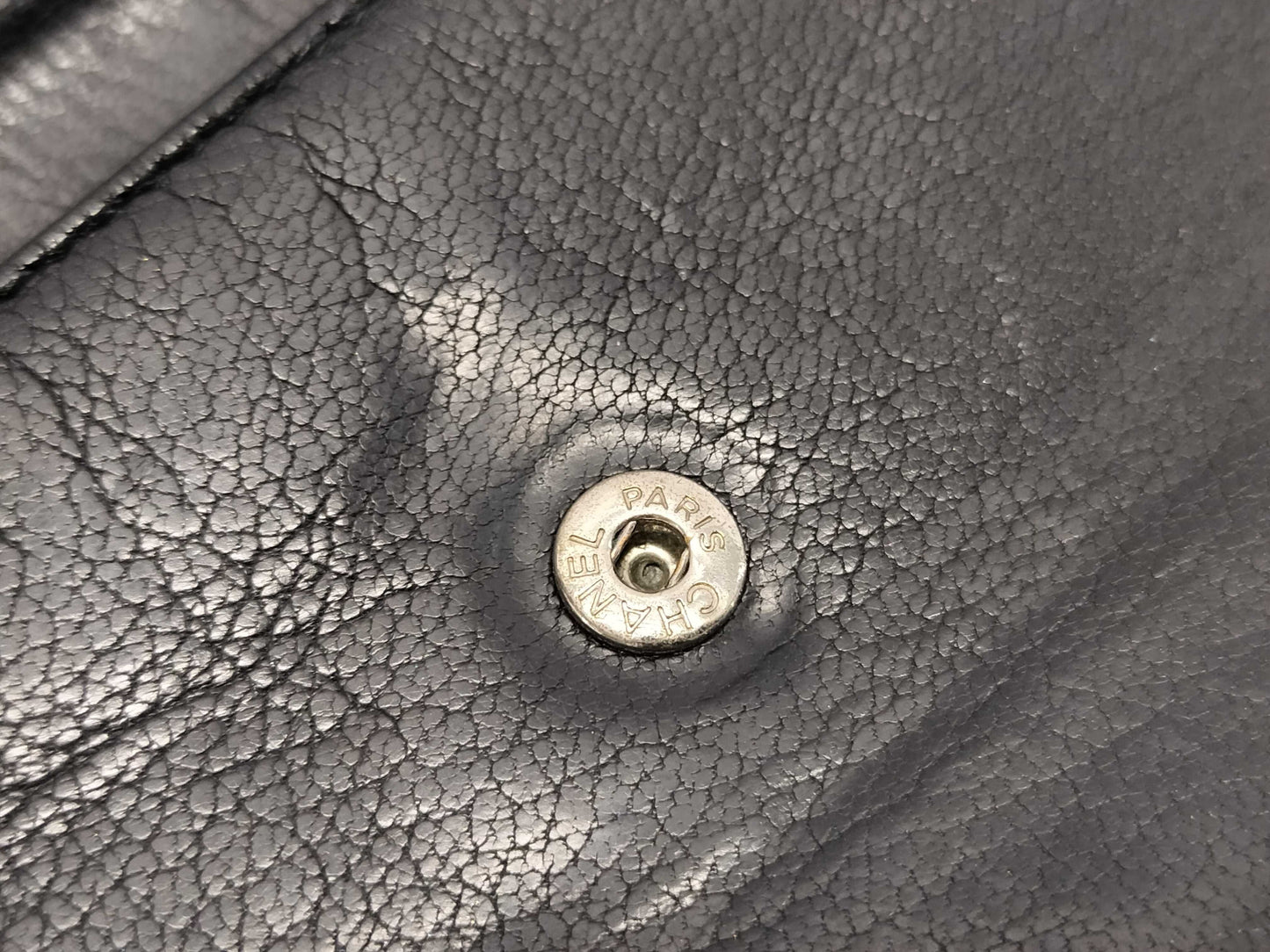 CHANEL CHANEL Long Wallet Lucky Flower Coco Mark Black Leather Wallet